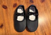 Zapatillas de ballet negras talla 28 – elásticas cruzadas y suela partida