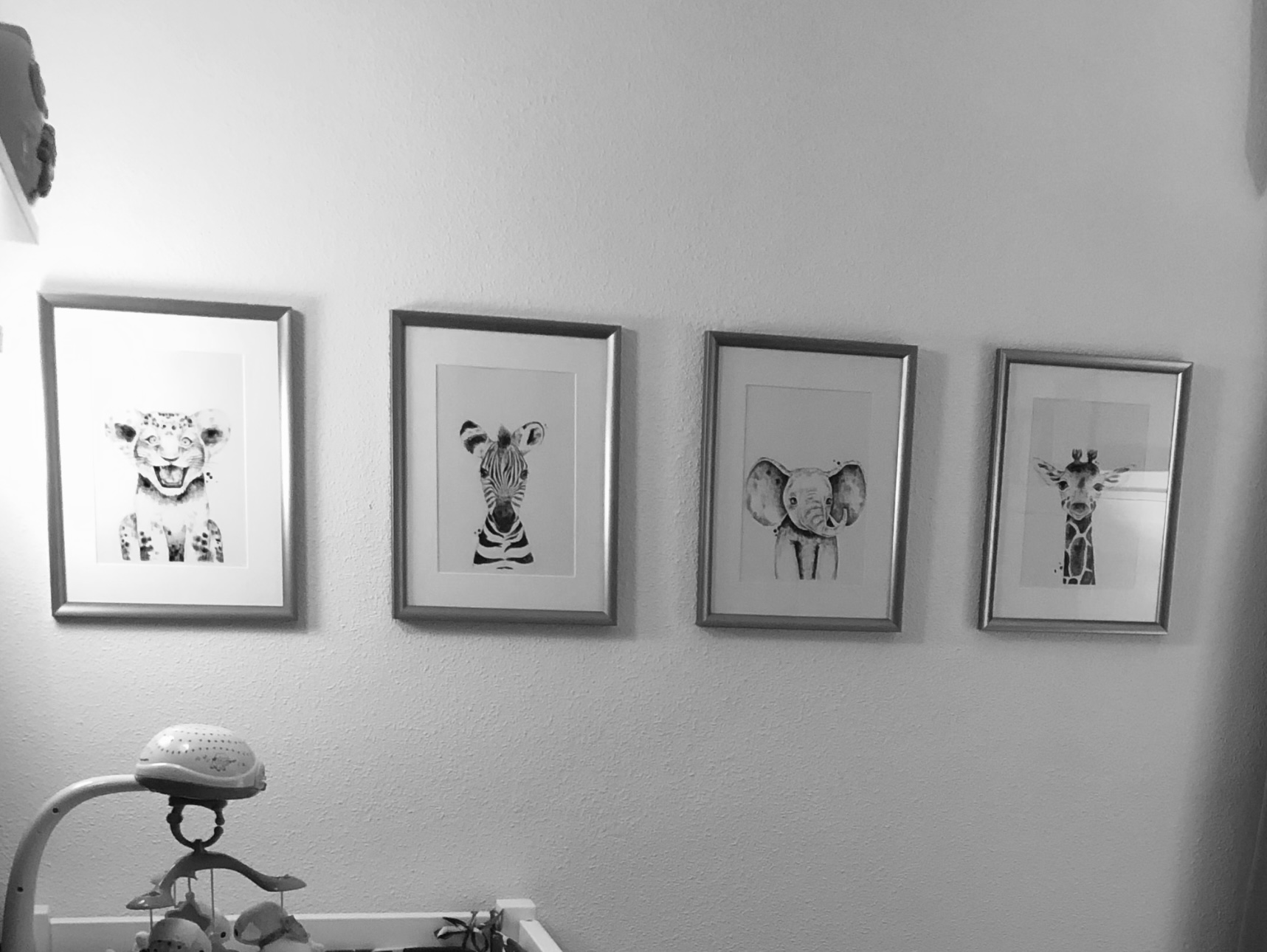Set de 4 cuadros infantiles de animales — Estilo nórdico
