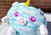 🦄 Peluche Unicornio Nube – Azul Celeste con Detalles Mágicos