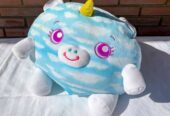 🦄 Peluche Unicornio Nube – Azul Celeste con Detalles Mágicos