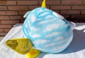 🦄 Peluche Unicornio Nube – Azul Celeste con Detalles Mágicos
