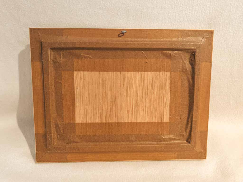 Cuadro óleo Machu Picchu con marco | Pintura decorativa artesanal 29×21 cm