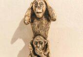 Escultura decorativa de los tres monos sabios | No ver, no oír, no hablar