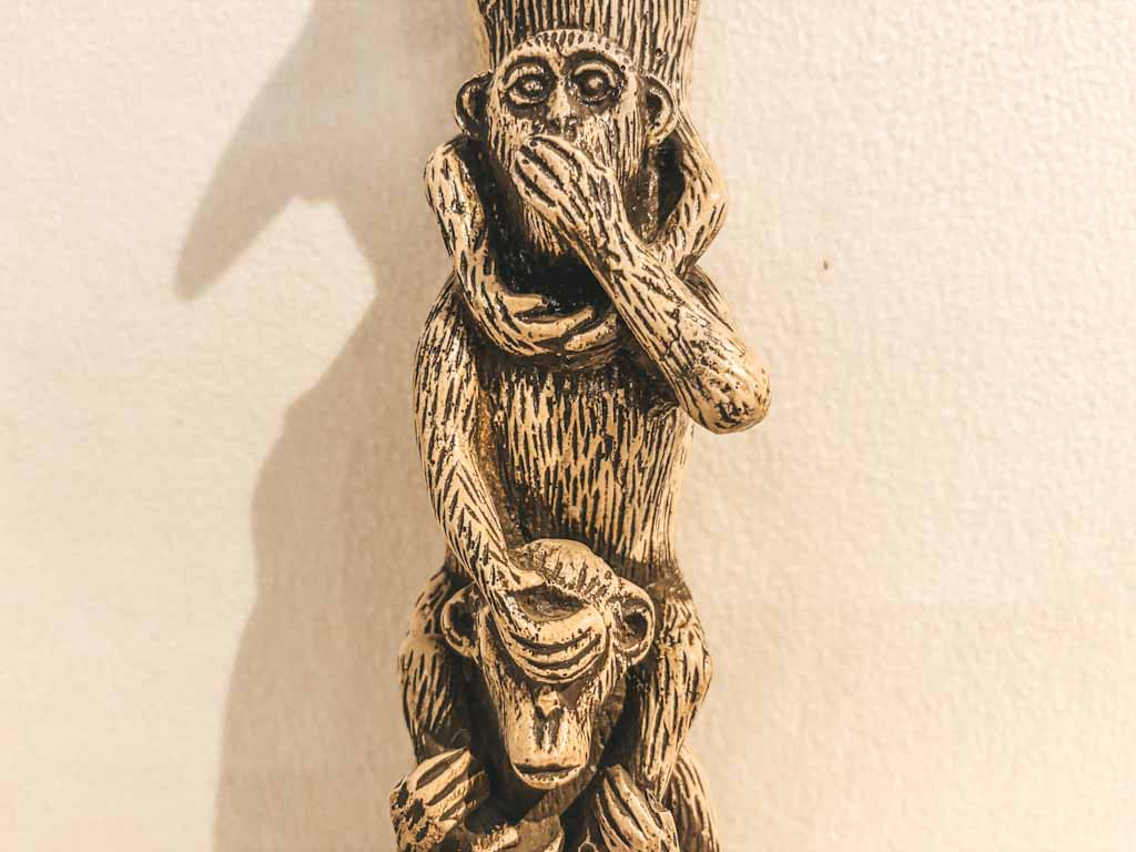 Escultura decorativa de los tres monos sabios | No ver, no oír, no hablar