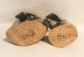 Set de dos jarras de cuerno natural | Estilo vikingo | Marca Divit Horn | 17 cm de alto