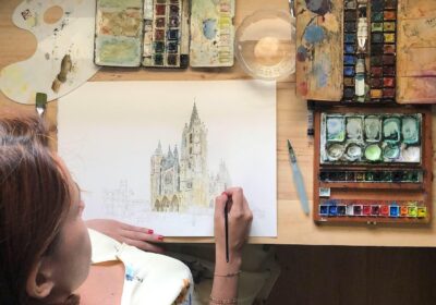 ilustracion-acuarela-catedral-leon-linker-estudio